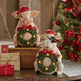 Lit Christmas Farm Animal, , large