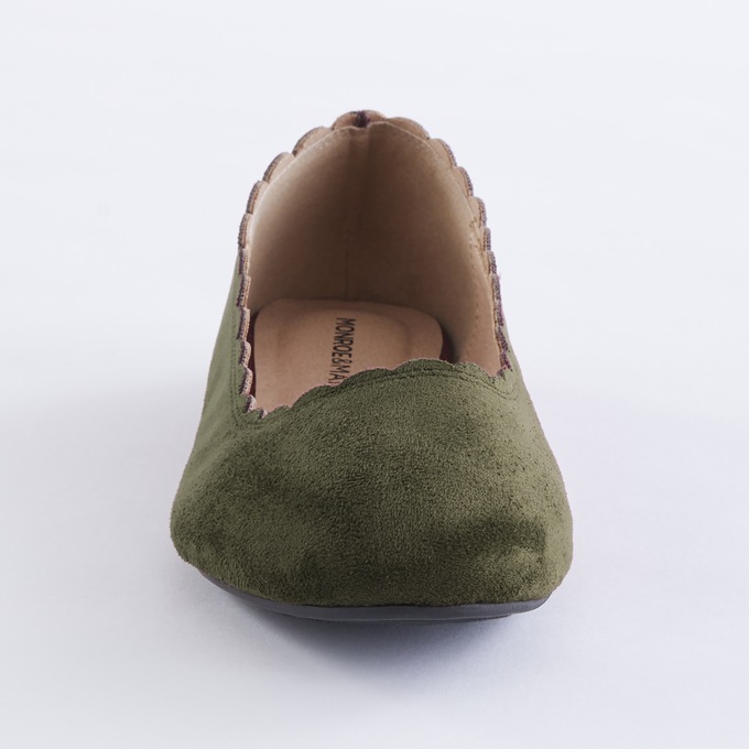 Scalloped Faux-Suede Flat for Women, , large