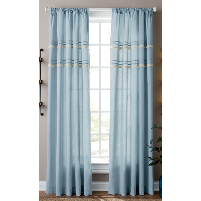 Pleated Panel with Crochet Trim, , large