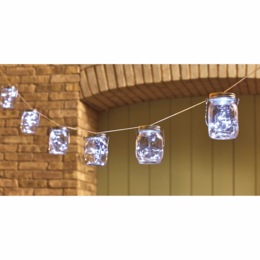 Set of 10 Solar Mason Jar String Lights, , large