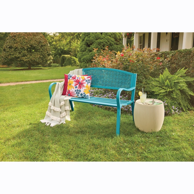 Colorful Garden Bench, Clearwater Blue, large