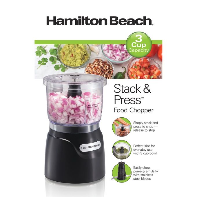 Hamilton Beach Stack & Press Food Chopper, , large