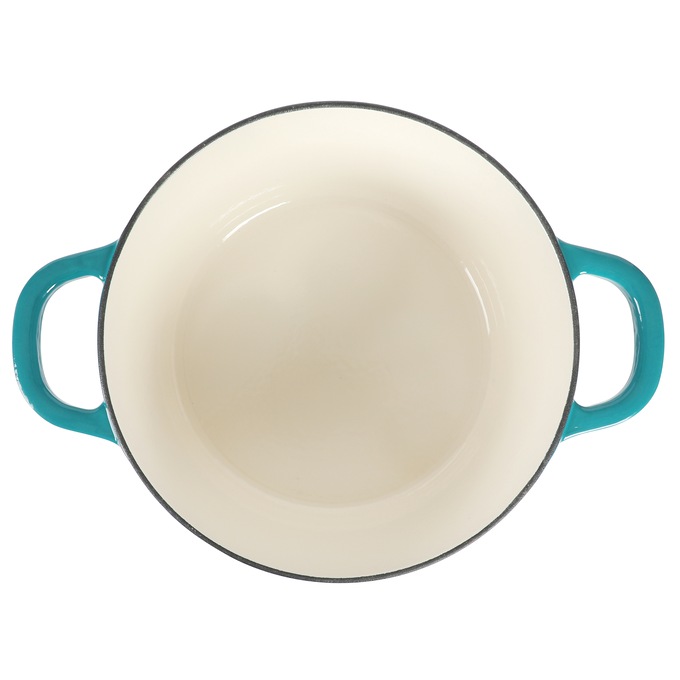 Crock Pot Artisan 6-qt. Enameled Cast Iron Dutch Oven with Lid, Teal Ombre, large