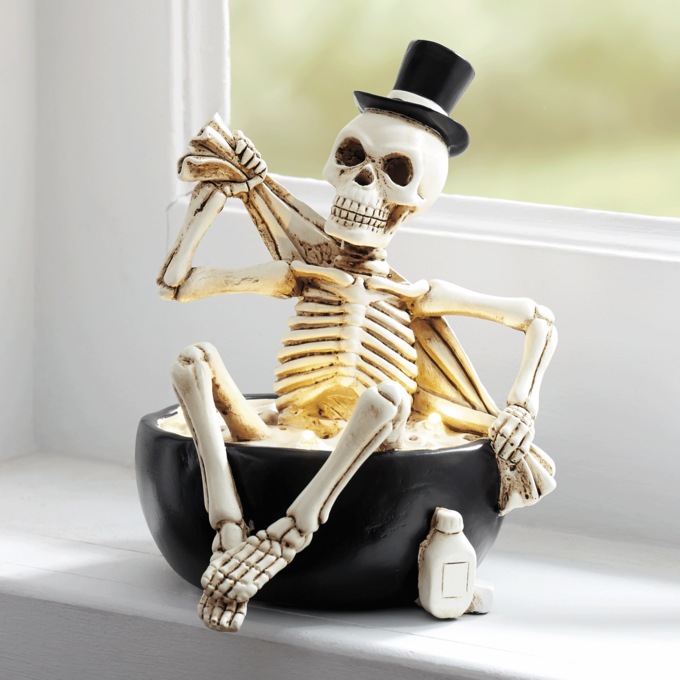 Lit Bathing Skeleton D&eacute;cor, , large