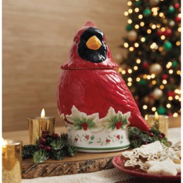 Pfaltzgraff Winterberry Cardinal Cookie Jar, , large