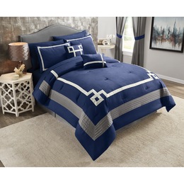 Hotel Complete Bed Set, Navy, large