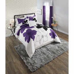 Melina Complete Bed Set, Purple, large