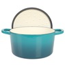 Crock Pot Artisan 6-qt. Enameled Cast Iron Dutch Oven with Lid, Teal Ombre, large