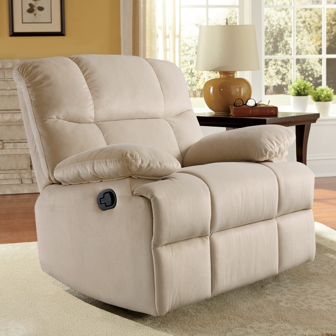 Microfiber Swivel Rocker Recliner, , large