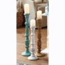 Set of 3 Turned Floor Candleholders, , large