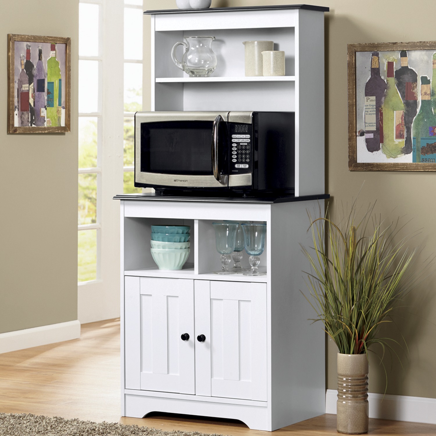 Katie Microwave Stand with Hutch | Country Door