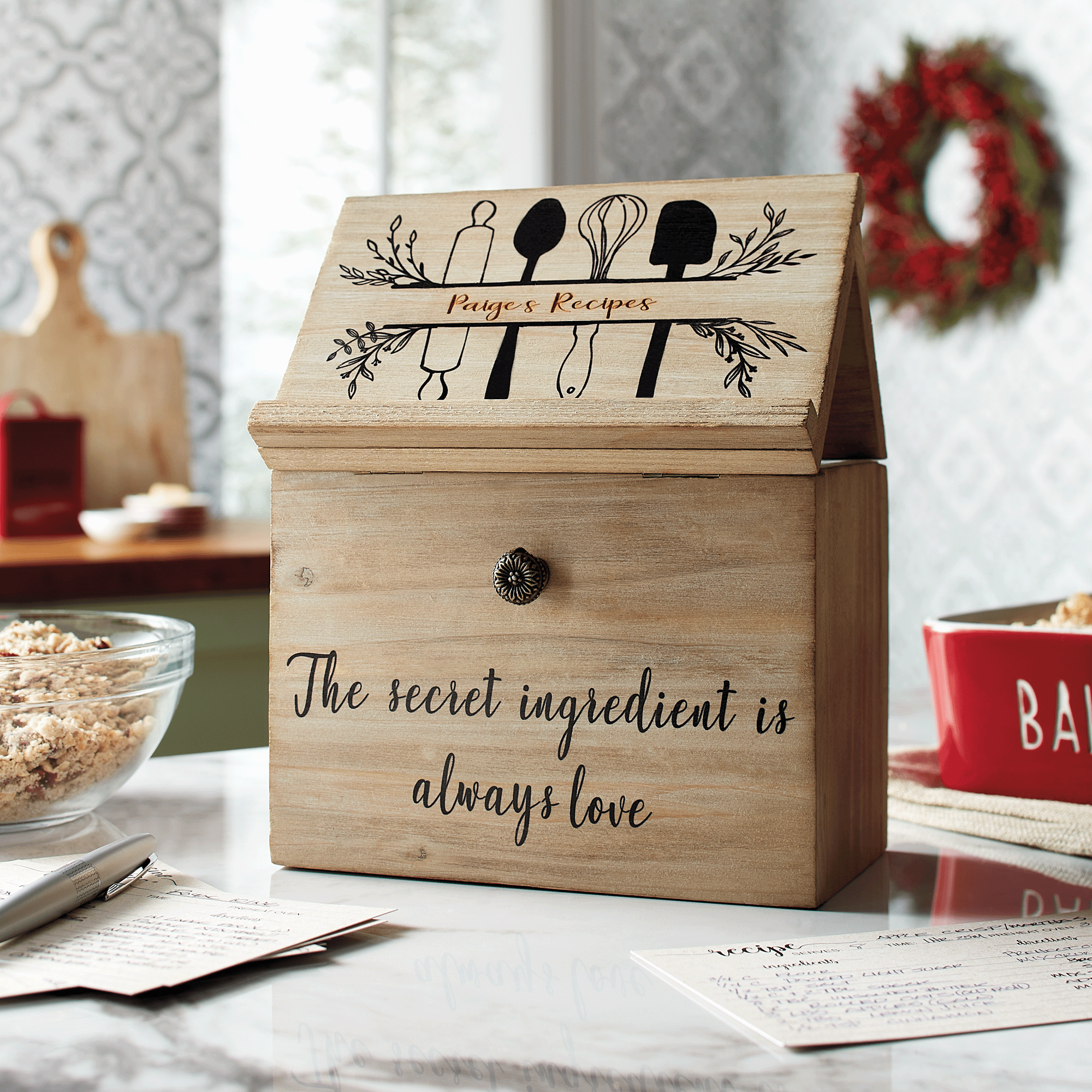 Recipe Box with Stand, , large