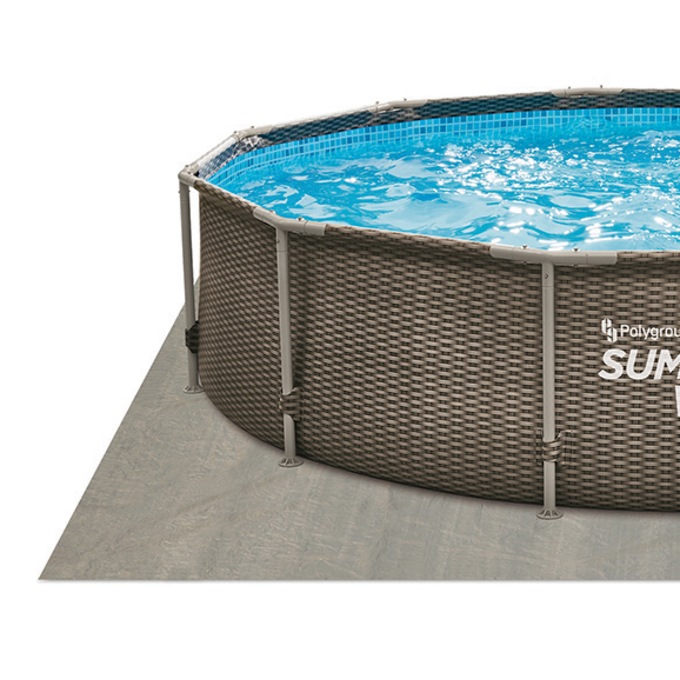 Summer Waves 14-Ft. Dark Double Rattan Active Frame Pool, , large