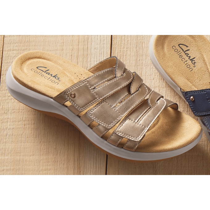Clarks Leather Maelynn Abby Slide with Hook-and-Loop Closure, , large