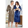 Faux-Sherpa Trim Unisex Robe, , large