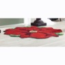 Poinsettia-Shaped Hand-Hooked Mat - 3' diam., , large