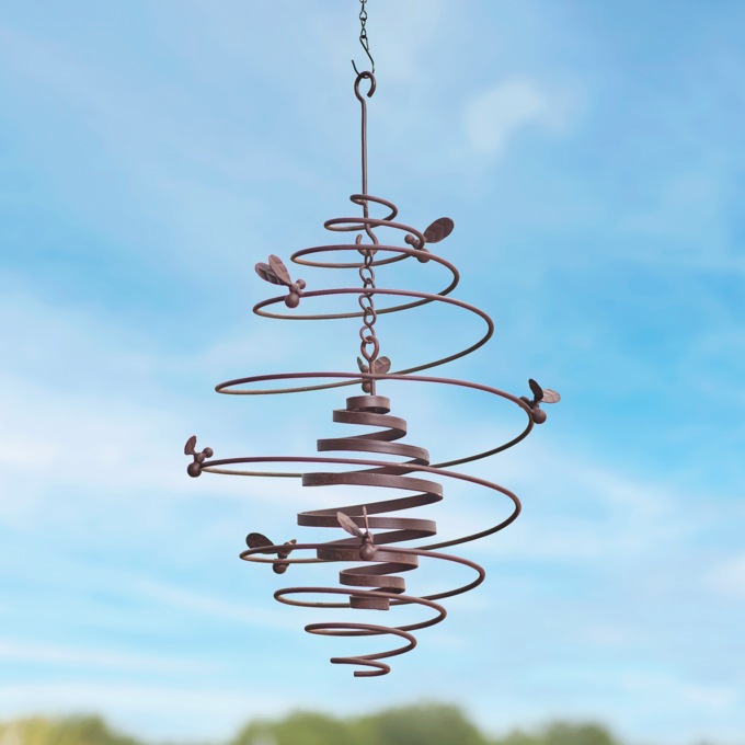 Spiral Beehive Windchime, Bronze, large