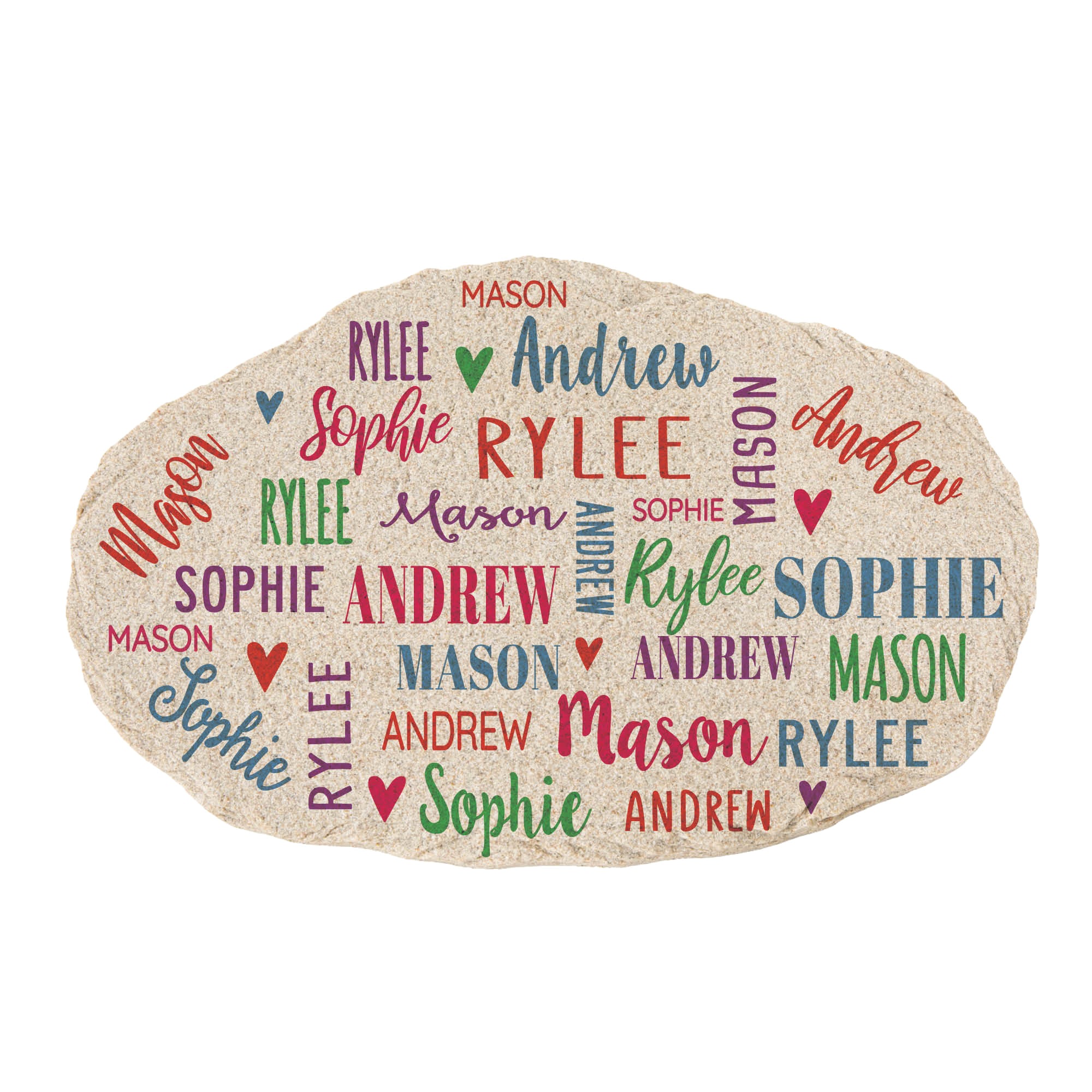 Personalized Family of Names Garden Stone, , large