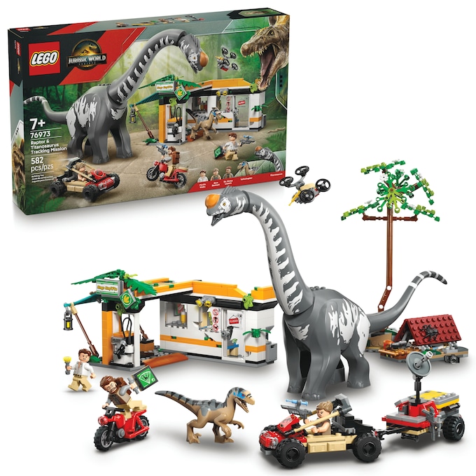 LEGO Jurassic World Raptor & Titanosaurus Tracking Mission, , large