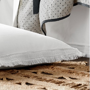 Fringe Detail Cotton Sham, , large