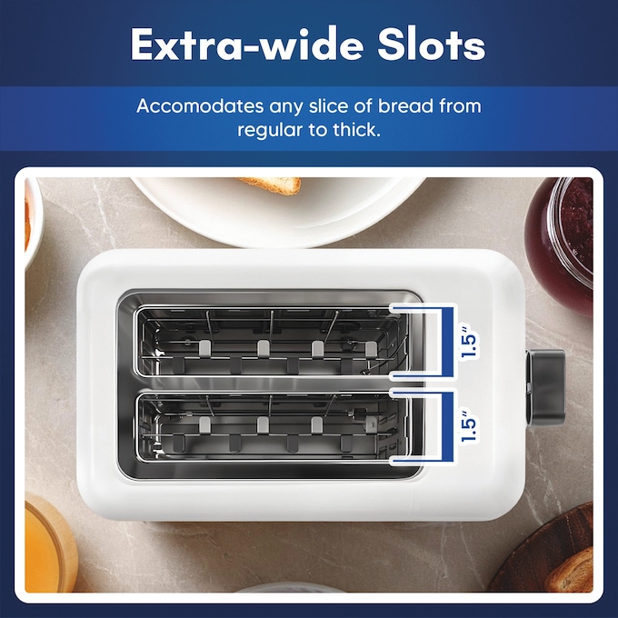 Elite Gourmet 2-Slice Cool-Touch Toaster, White, large