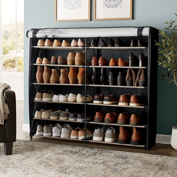 6-Layer Fabric Double Shoe Storage Organizer, , large