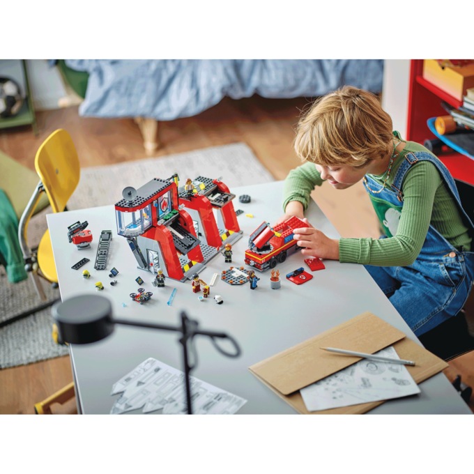 LEGO City Fire Station With Fire Truck, , large