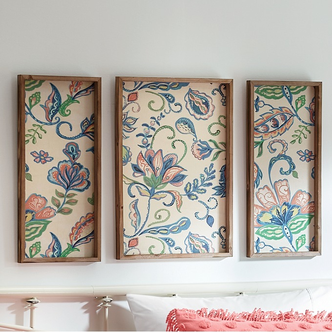 3 Piece Framed Fabric Wall D cor