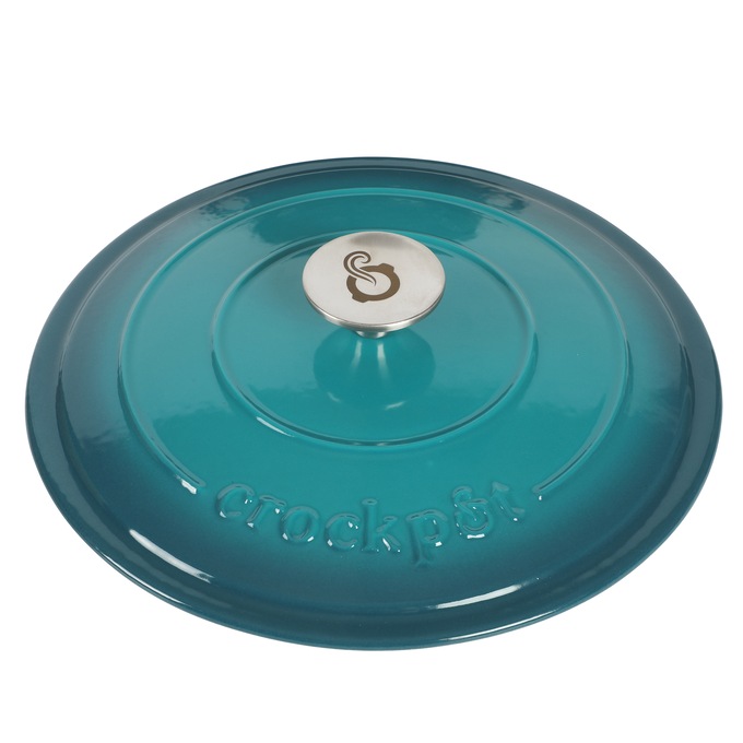 Crock Pot Artisan 6-qt. Enameled Cast Iron Dutch Oven with Lid, Teal Ombre, large