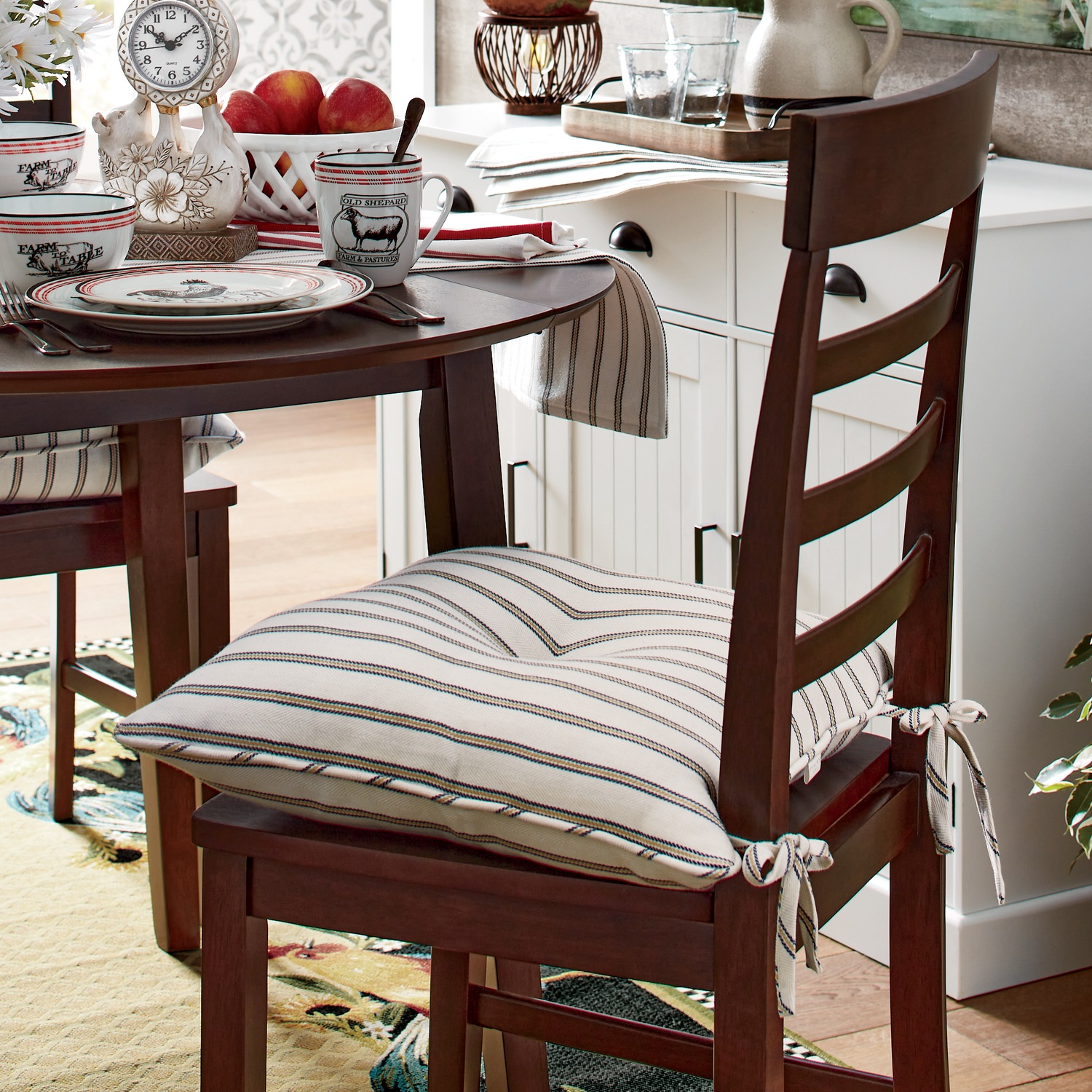 Farmhouse Stripe Chair Cushion Country Door