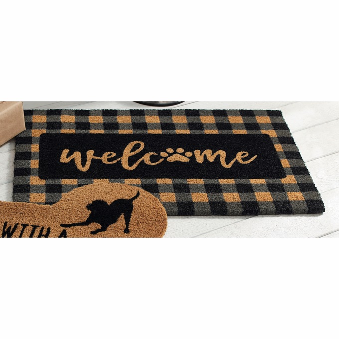 Pawprint Welcome Indoor/Outdoor Coir Mat - 20” x 30”, , large