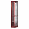 Tessa Lighted Display Corner Curio Cabinet with Glass Shelves and Mirrored Back, , large