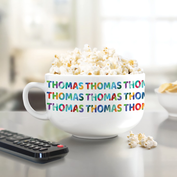 Colorful Name Pattern Personalized Ice Cream Bowl, , large