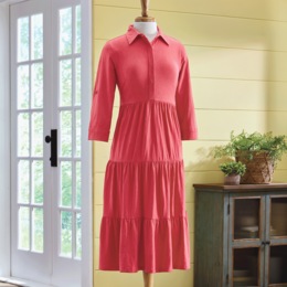 Tiered Knit Dress, , large