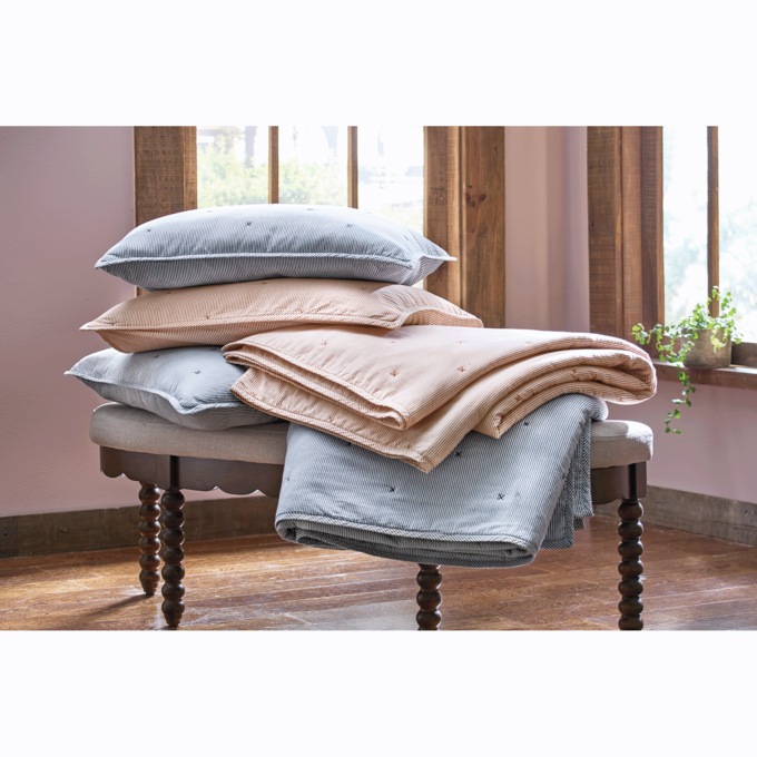 Railroad Stripe Vintage Americana Quilt and Sham, , large