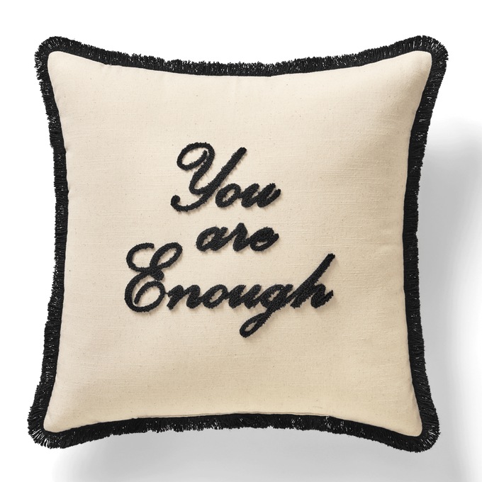 You Are Enough Decorative Accent Pillow, White, large
