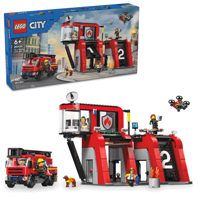 LEGO City Fire Station With Fire Truck, , large