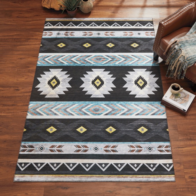 Phoenix Rug, Black, large