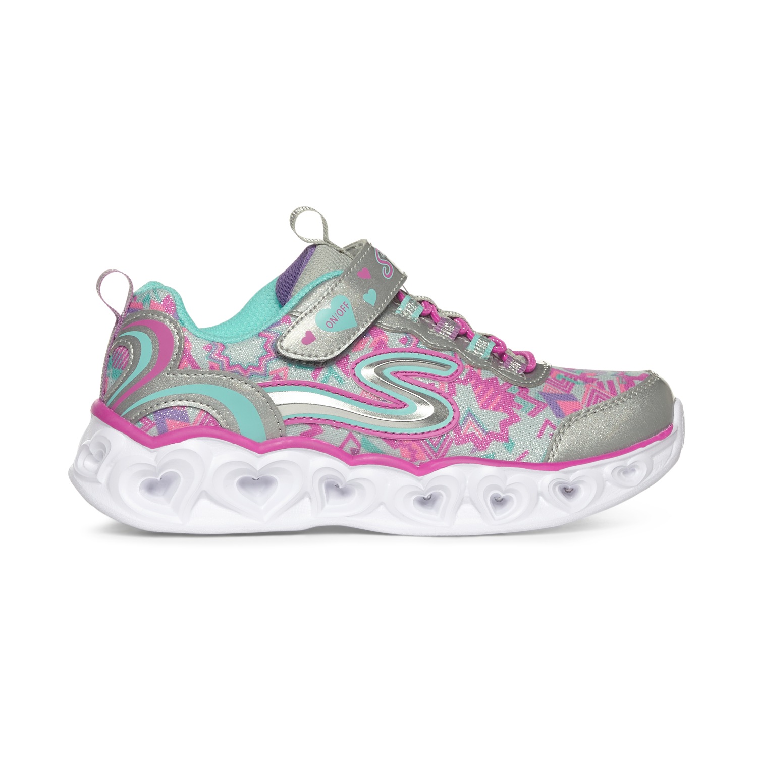 skechers heart lights on off switch