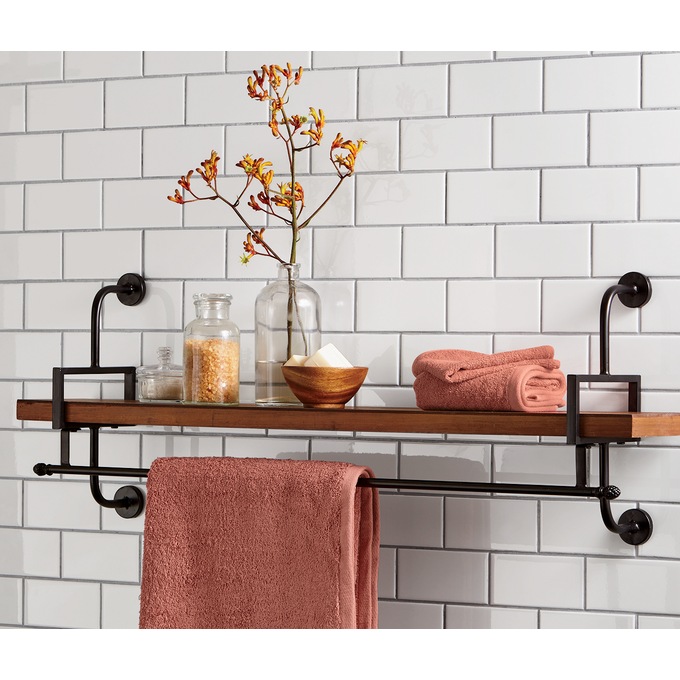 Grayson Wall Shelf with Hanging Rod, , large