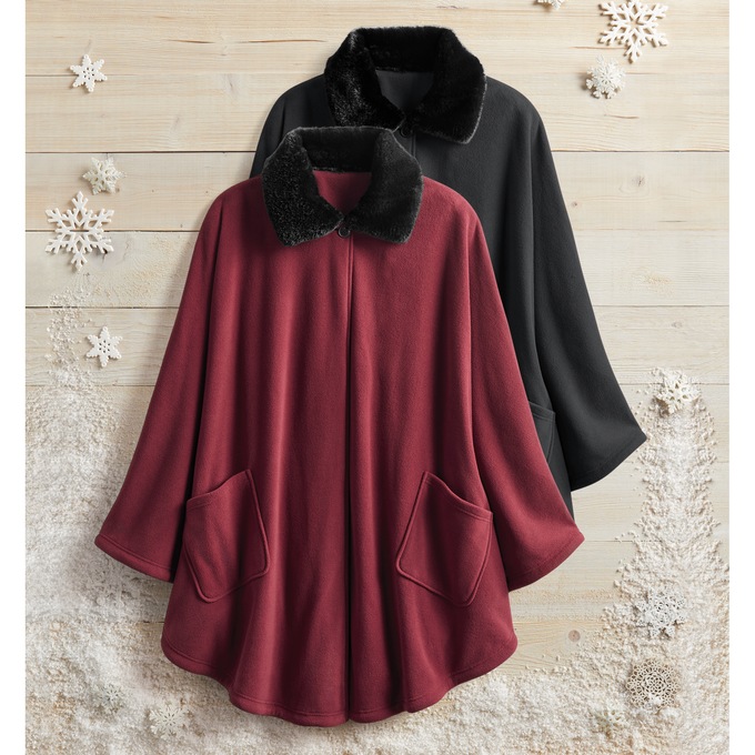 Fleece discount cape coat
