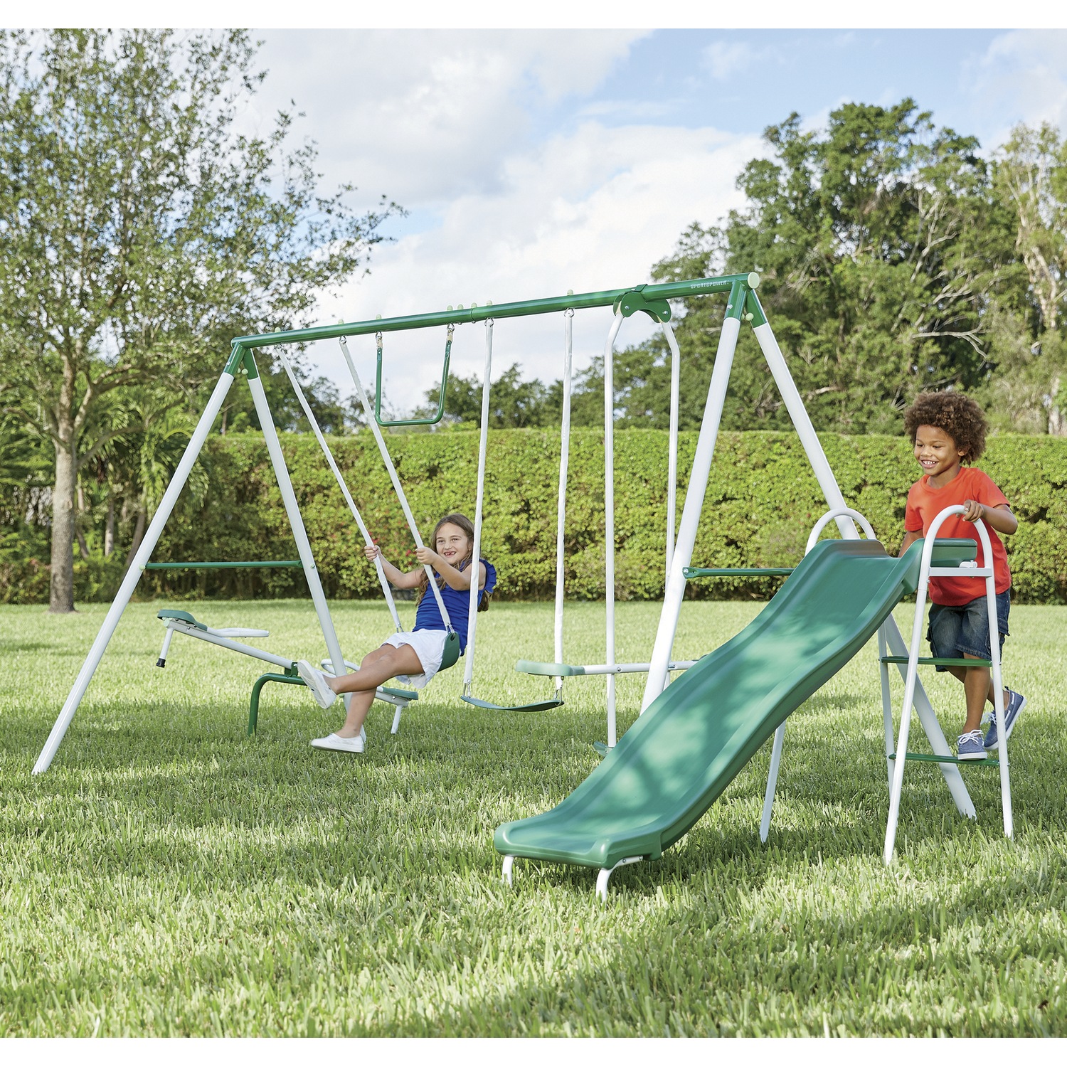 Backyard Metal Swing Set Country Door