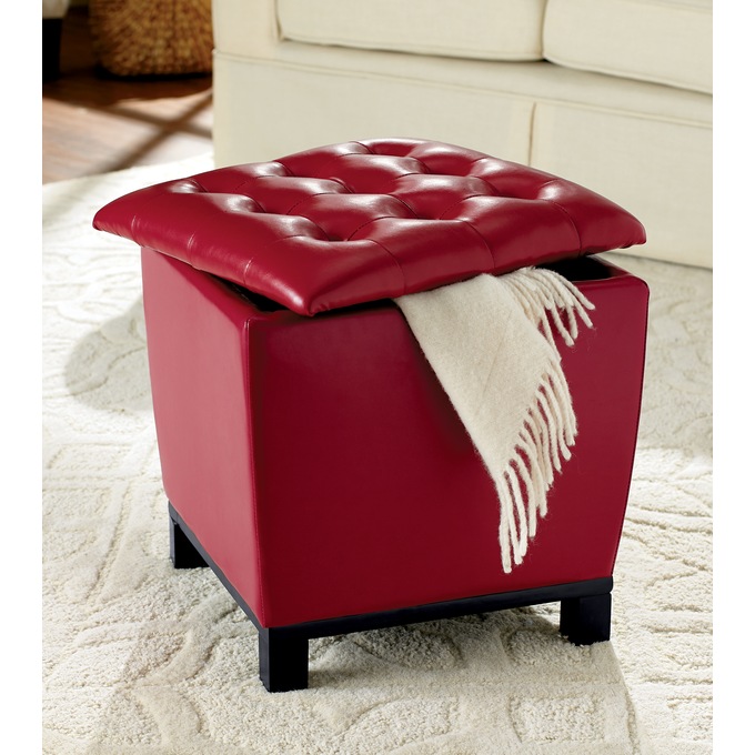 Hudson Ottoman, Red, large