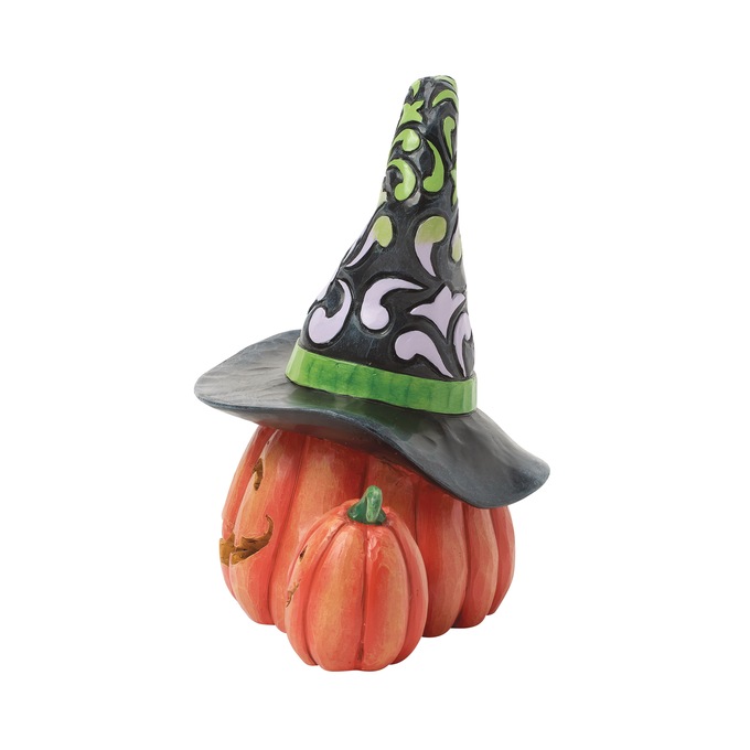 Jim Shore LED Lit Three Jack-O'-Lantern Hand-Painted Figurine, Multi, large