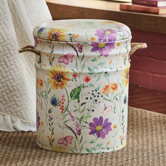 Harvest Flower Storage Stool, Multi, large