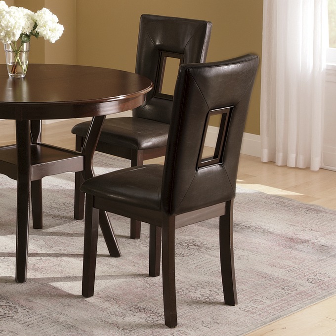 Set of 2 Rectangle Cutout Dining Chairs, , large