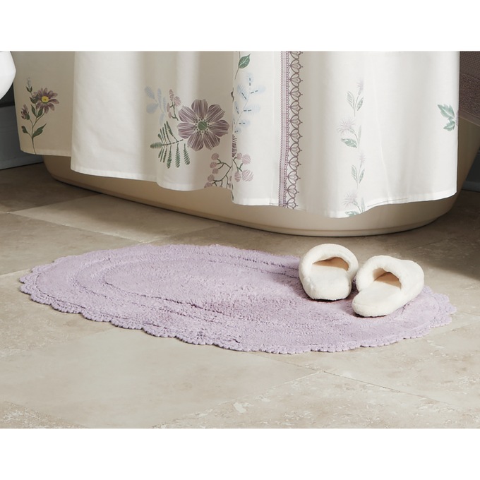 Oval Crochet Bath Mat, Orchid, large