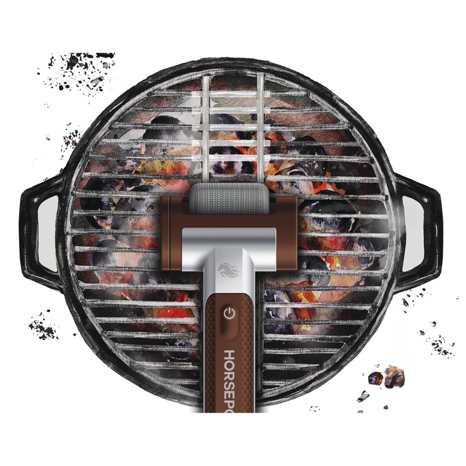 HORSEPOWER Giddy Up Rechargeable Grill Brush, , large