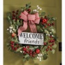 Welcome Friends Holiday Berry Wreath, , large