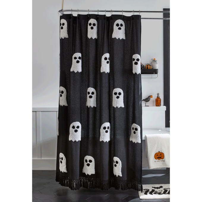 Farmhouse Ghost Shower Curtain, , large